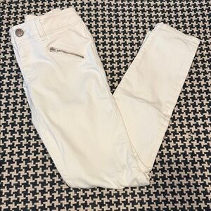 CAbi White Skinny Jeans with Zip Pocket Detail